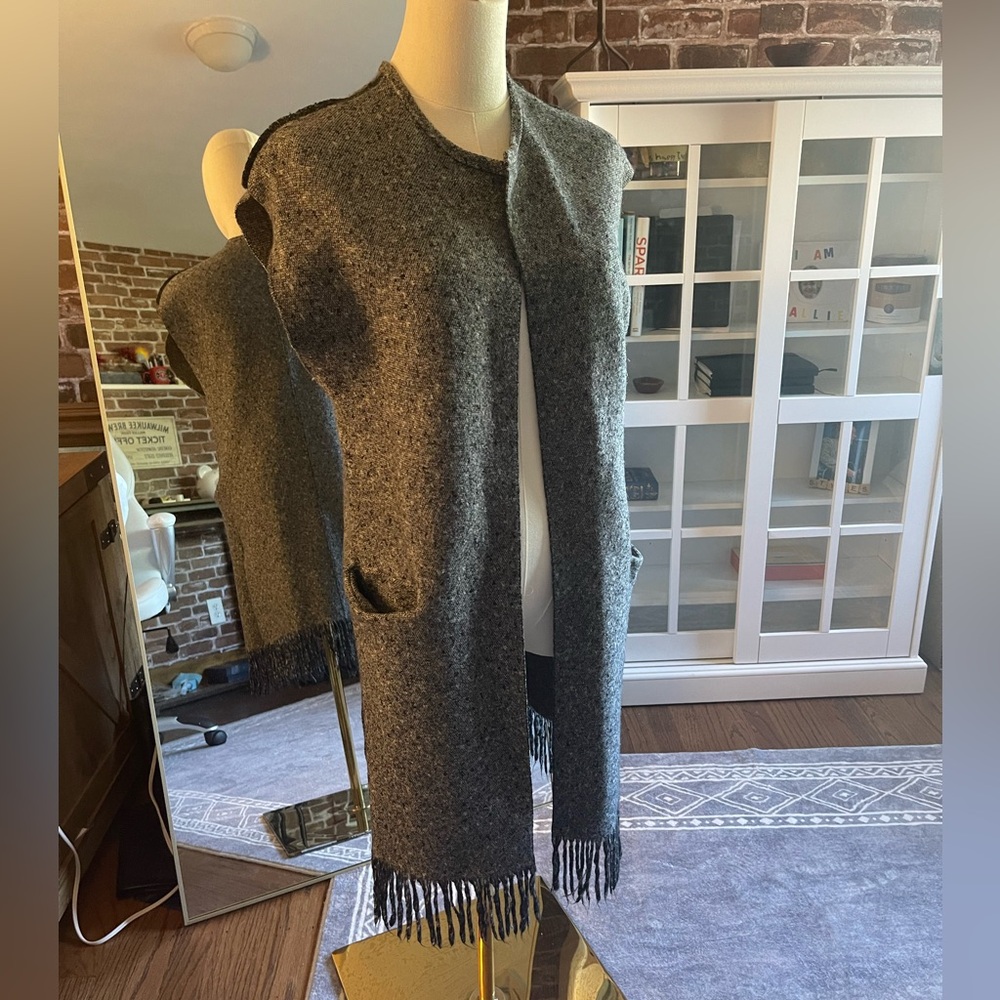 Michael Stars Cardigan Vest with Fringe Detail -Sz S